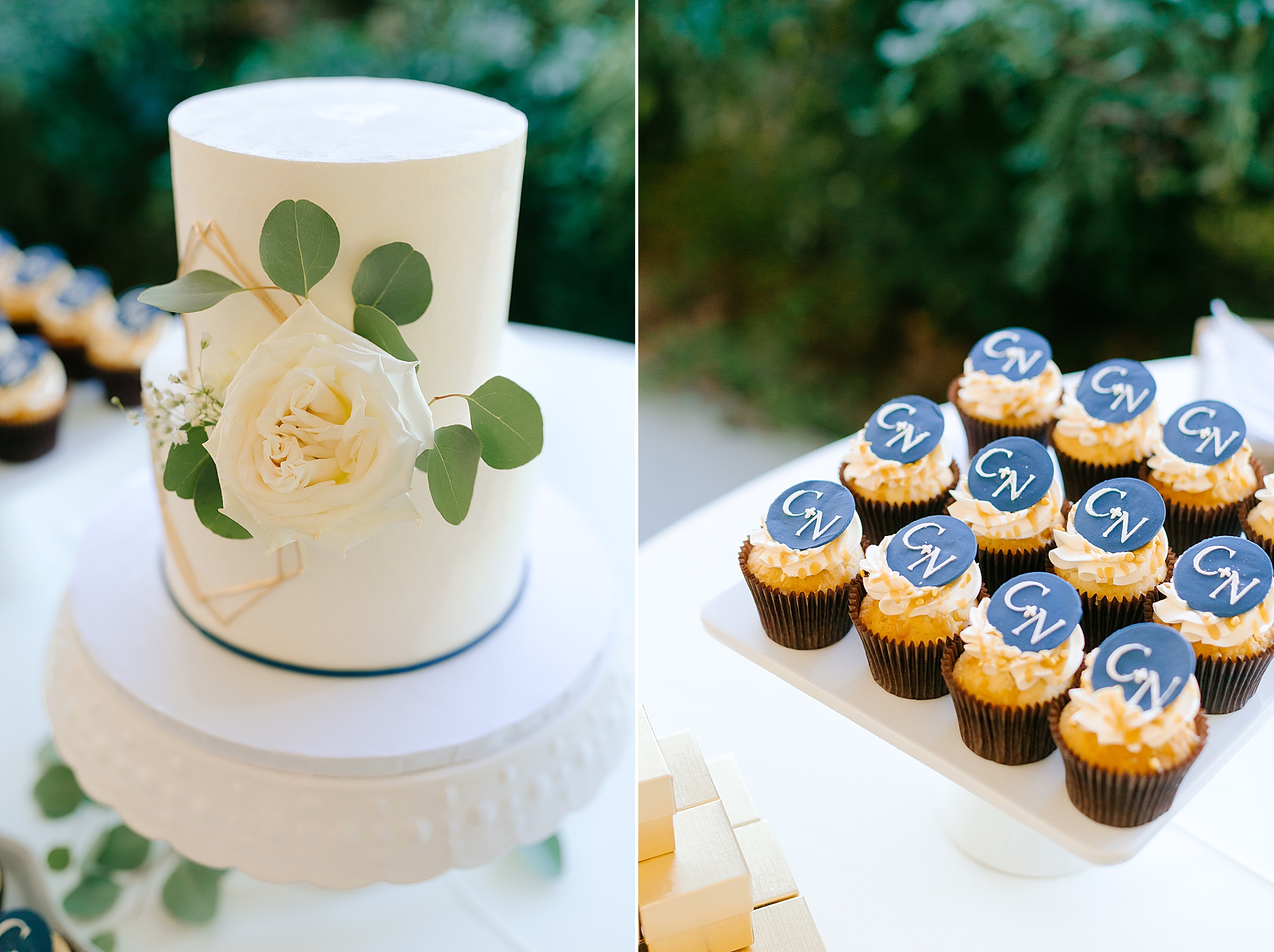 cake and custom cookies for wedding reception
