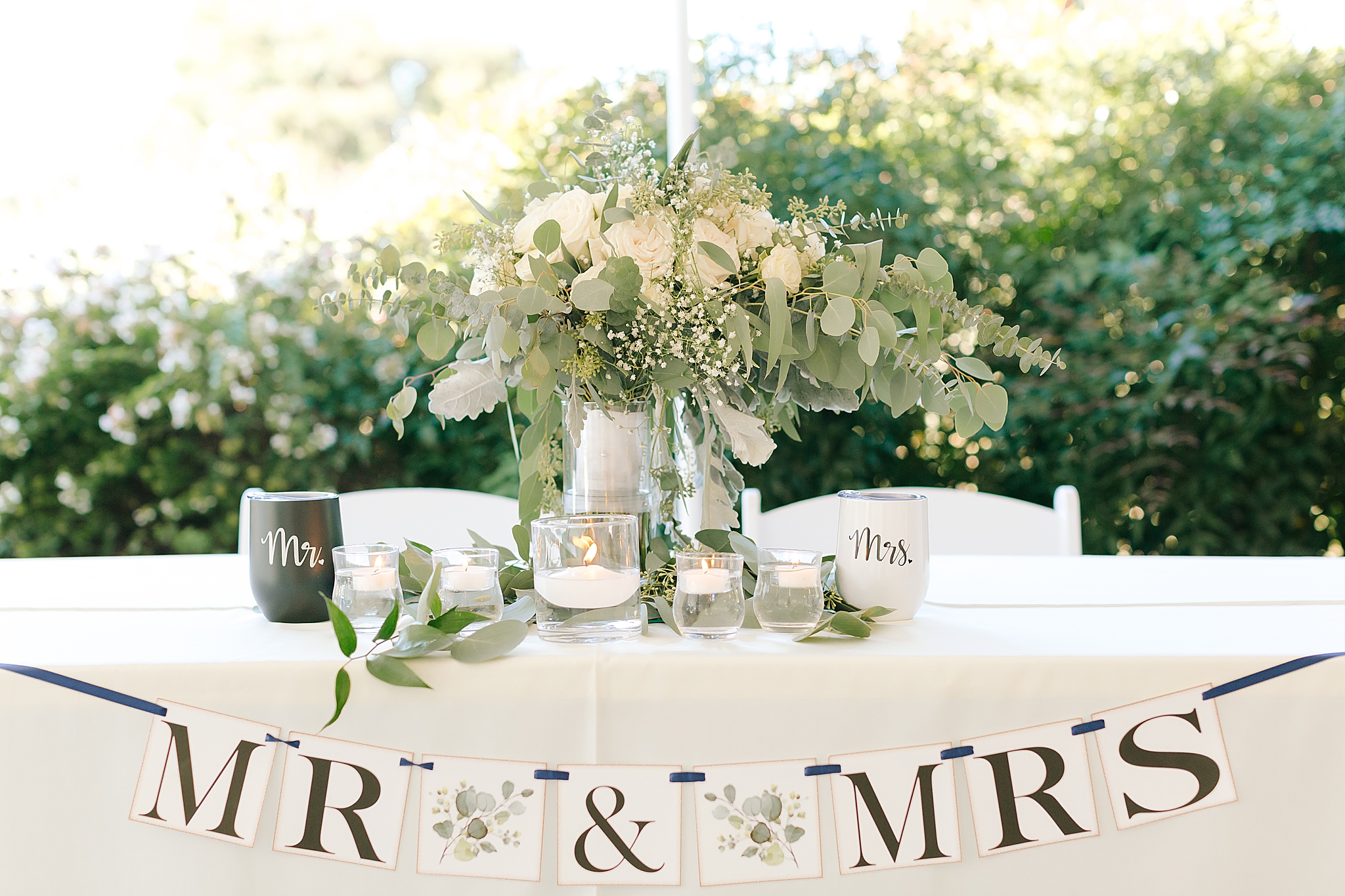 sweetheart table decor for Monroe NC wedding reception