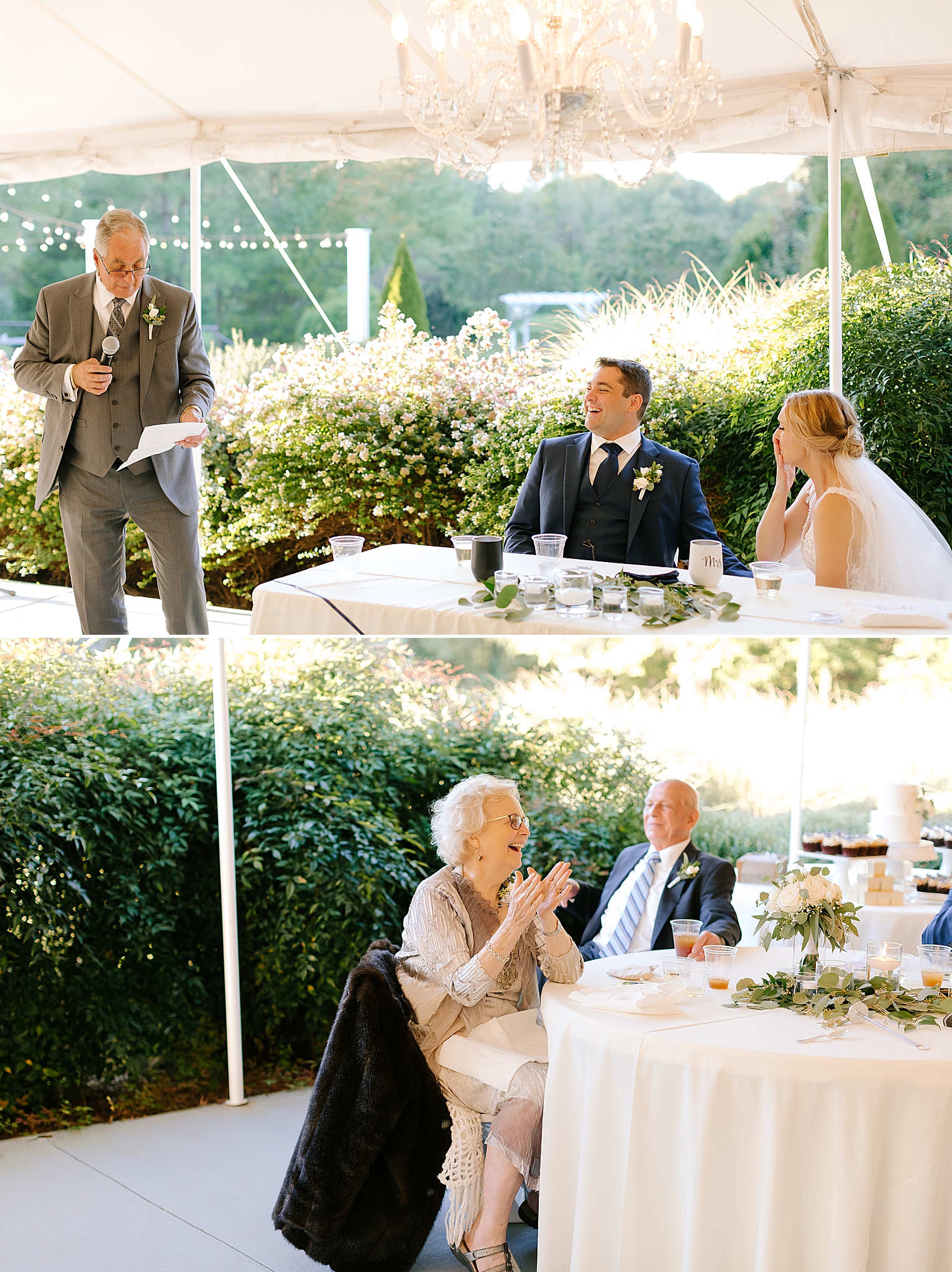 wedding toasts at Camellia Gardens