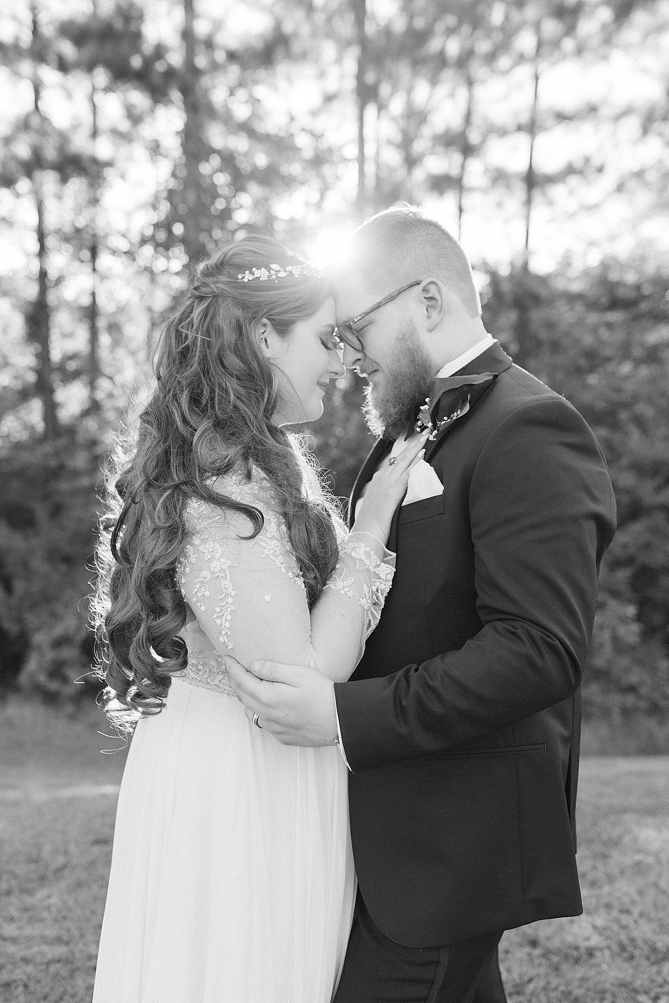 black and white wedding portraits at Southern Charm Events