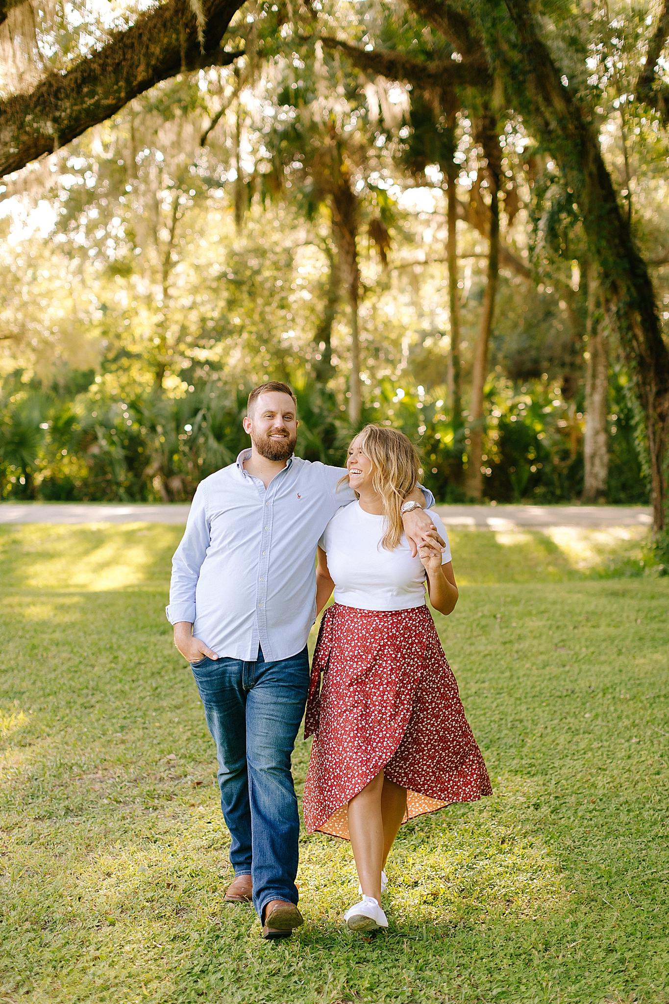 sunset Washington Oaks Gardens engagement photos