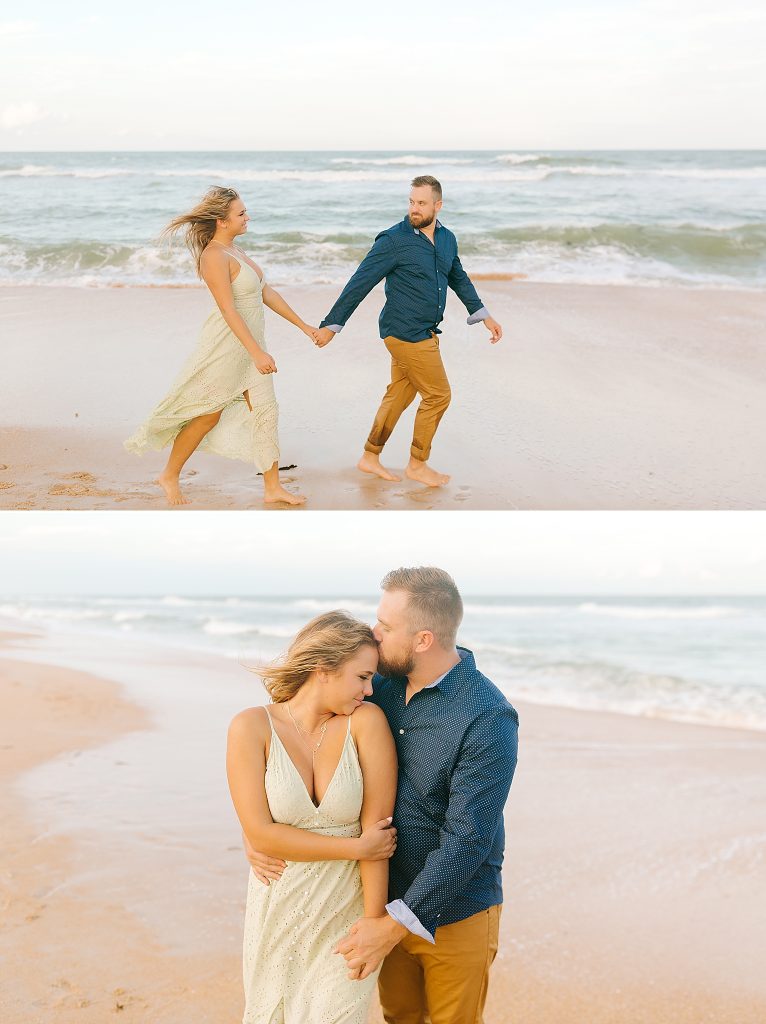 sunset beach engagement photos in Palm Coast