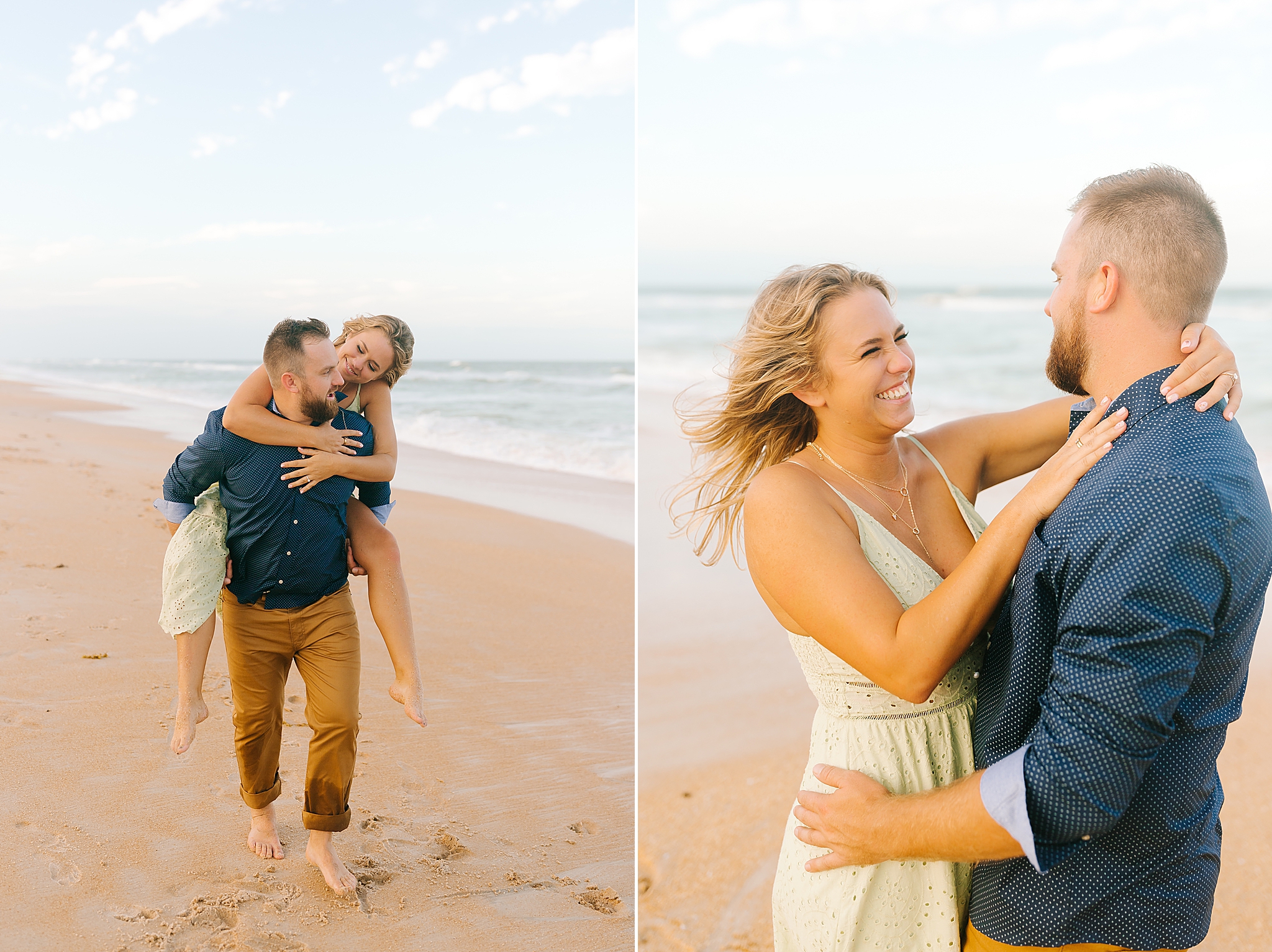 romantic and playful Palm Coast beach engagement session