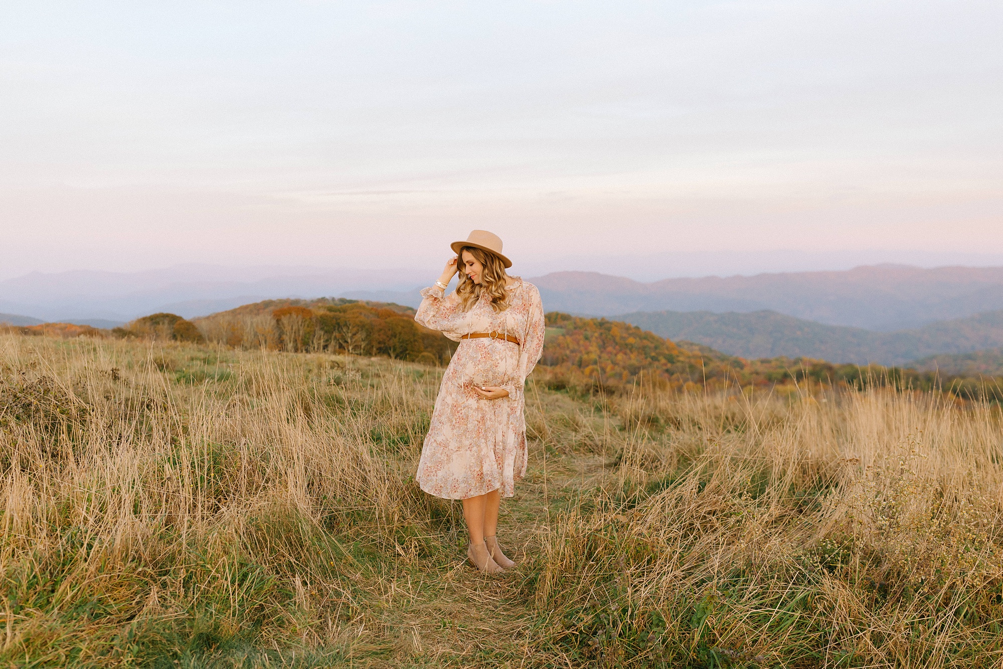 mountaintop maternity session in Asheville NC