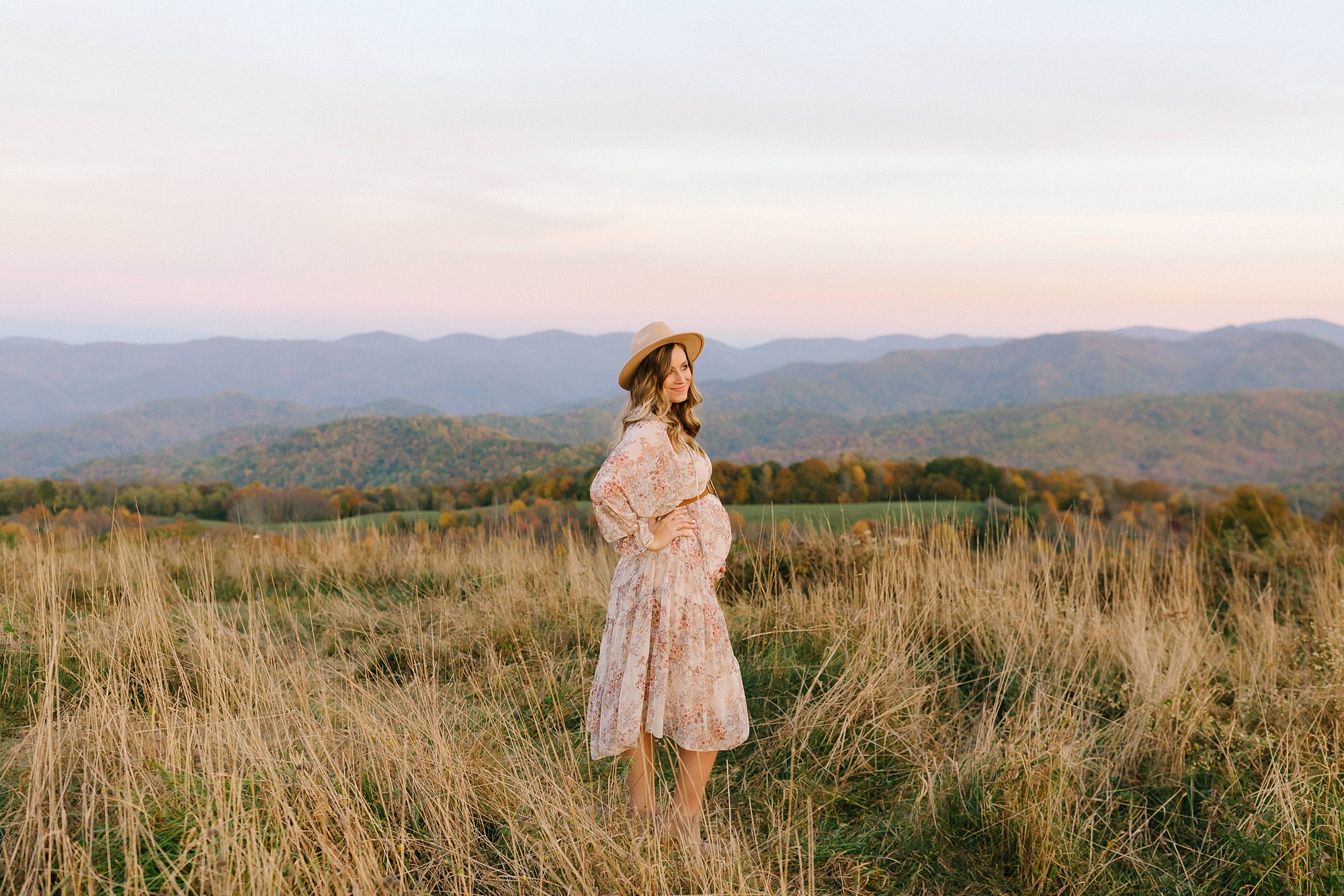 mountaintop maternity session at Max Patch