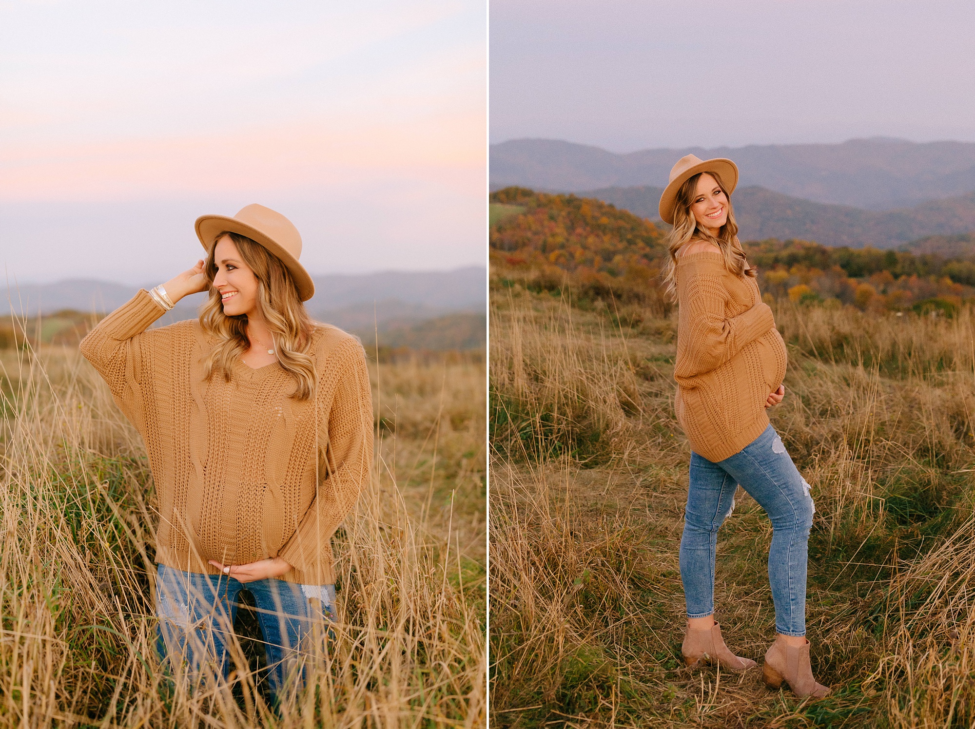 casual maternity session in Asheville NC