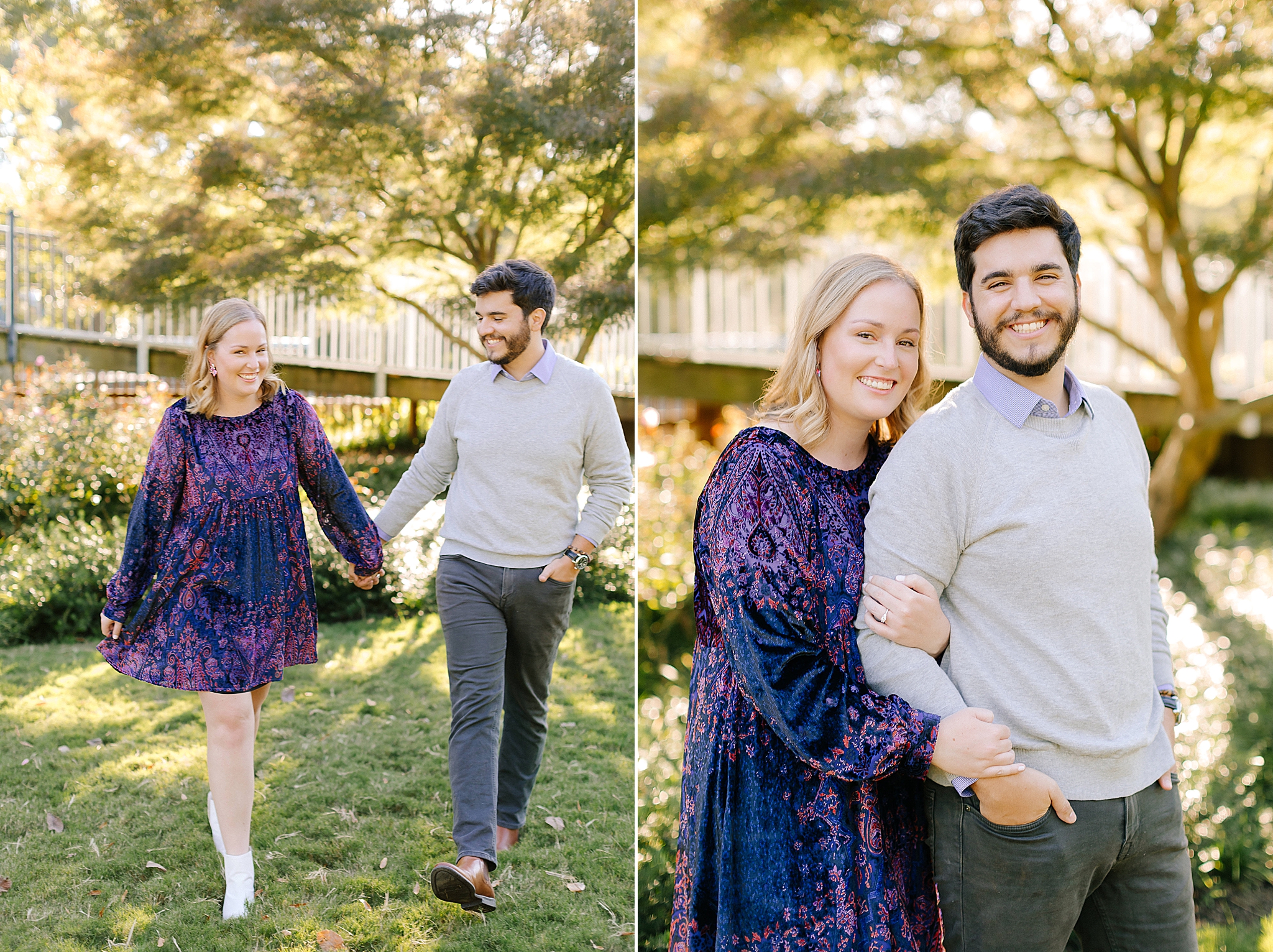 fall engagement portraits in Pullen Park with Chelsea Renay