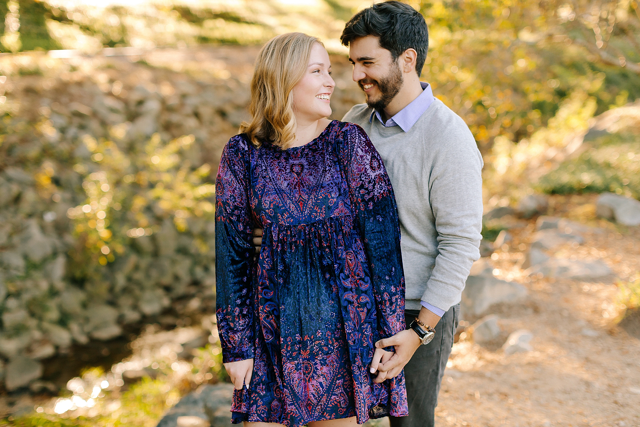 fall engagement photos in Pullen Park
