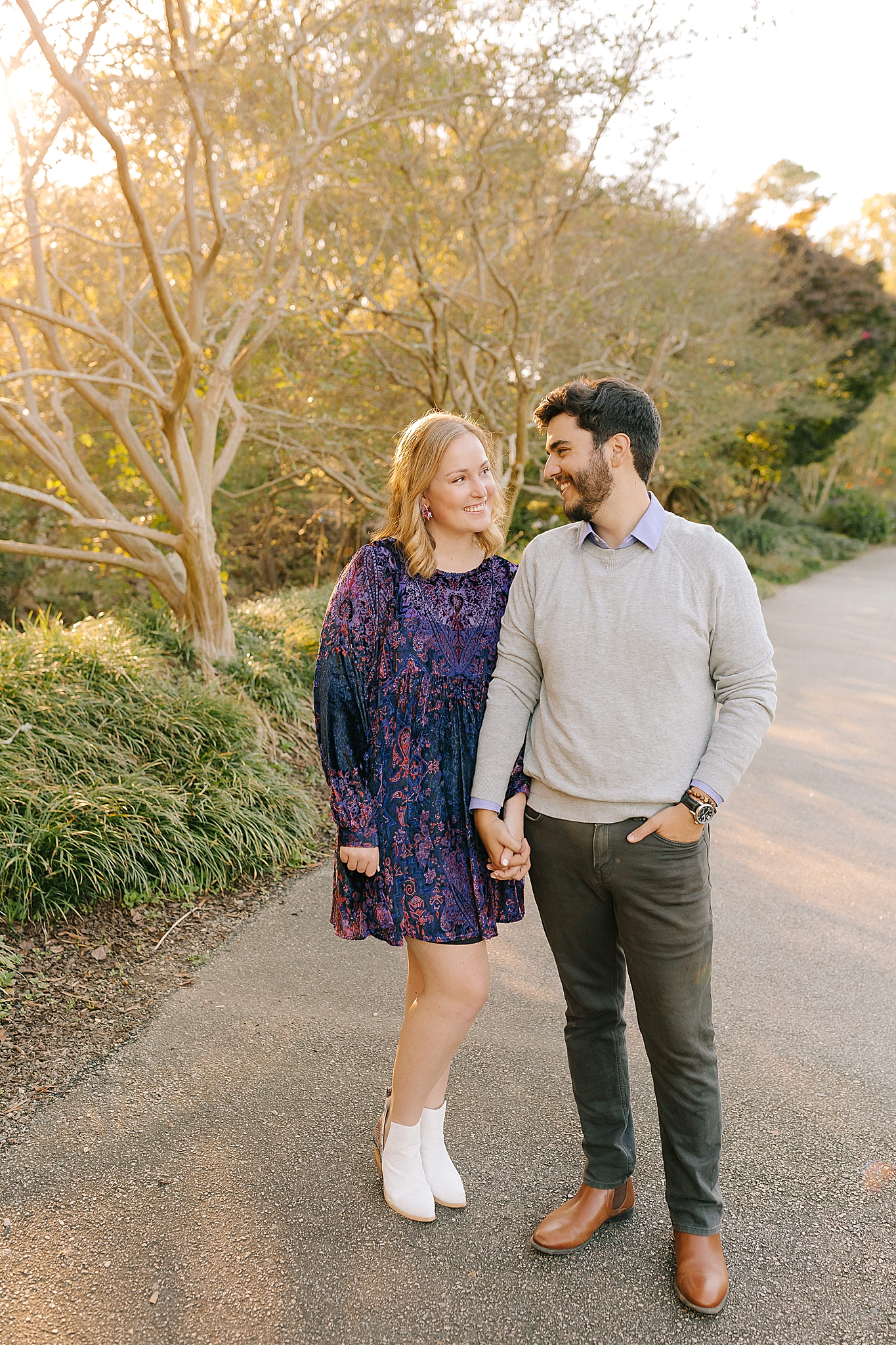 engagement photos in Raleigh NC park during the fall