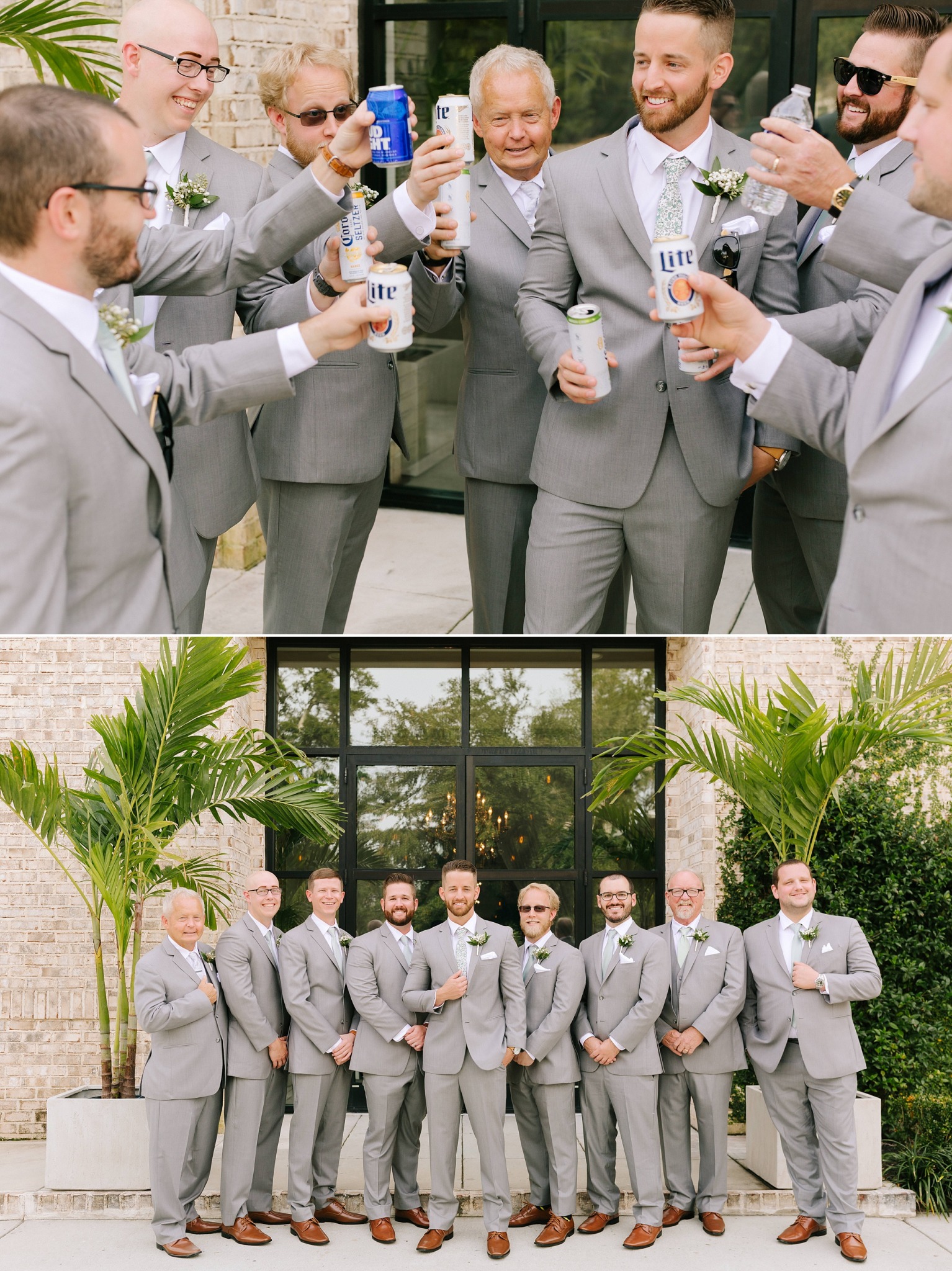 groomsmen toast before Wilmington NC wedding
