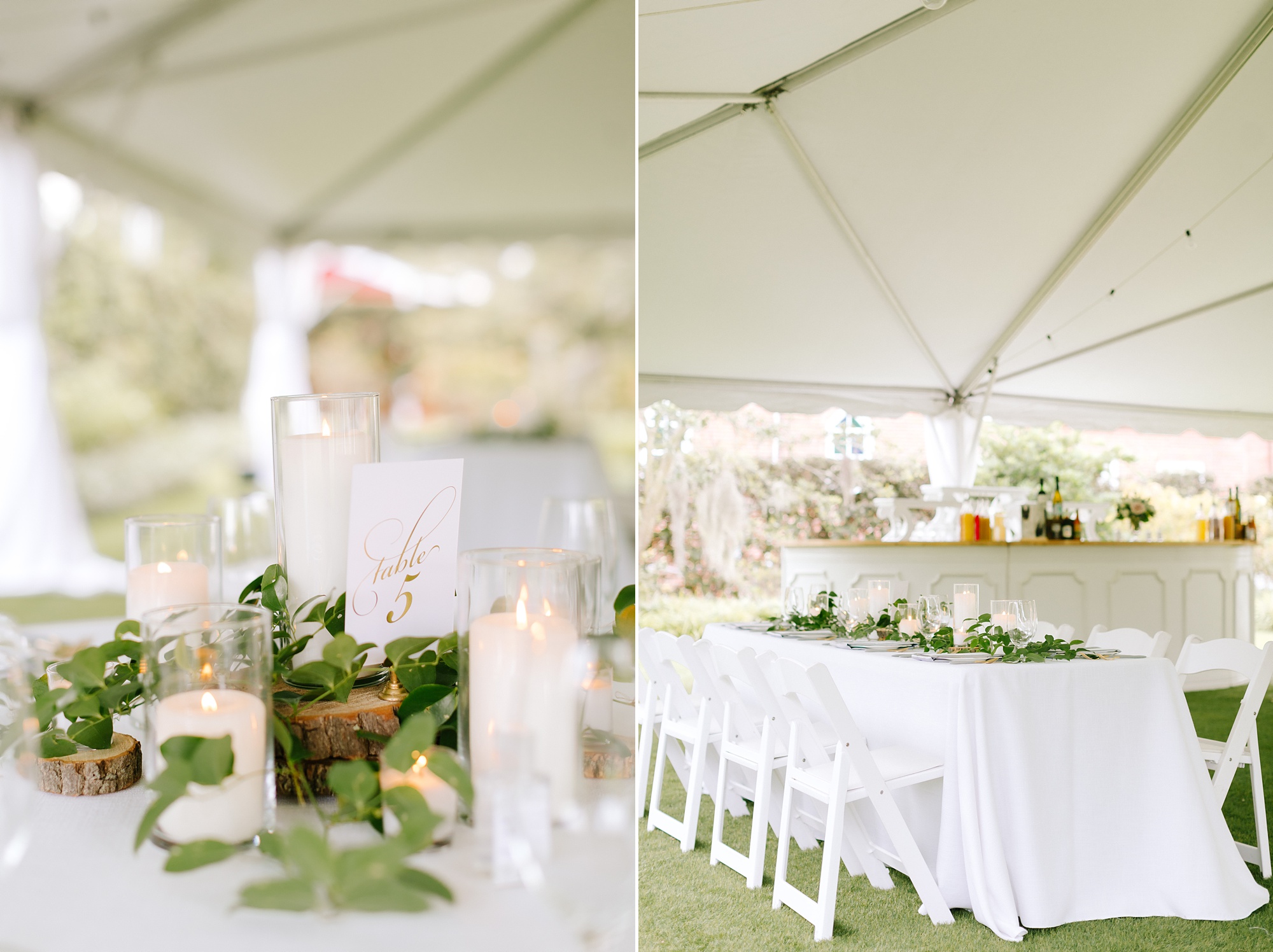 tented wedding reception at Wrightsville Manor