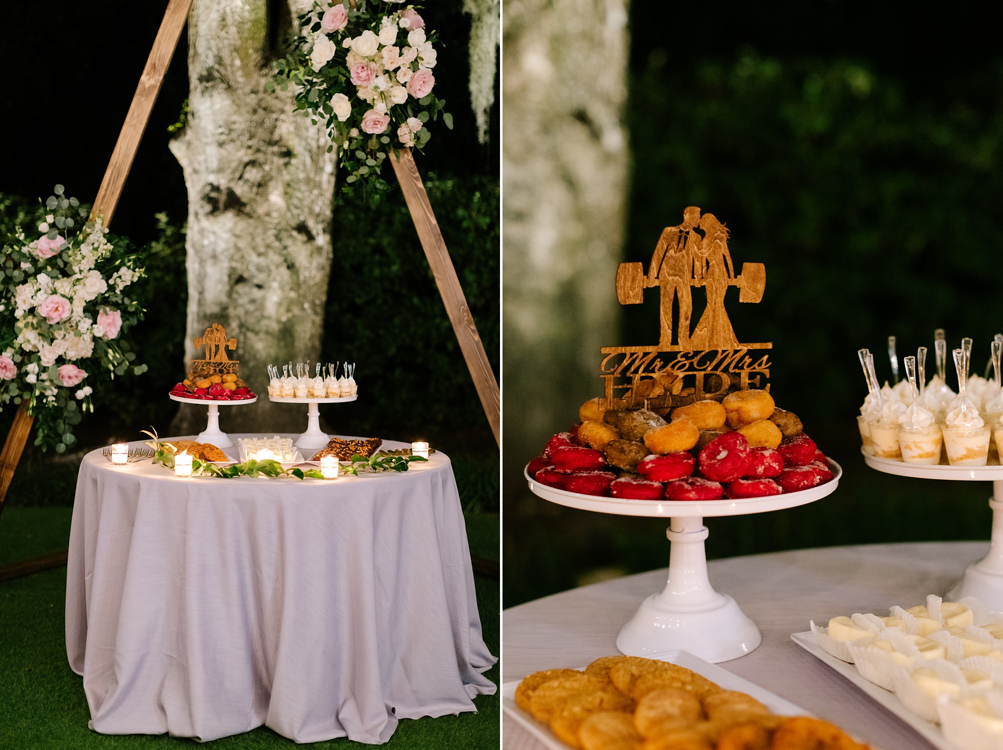 dessert table for Wilmington NC wedding reception