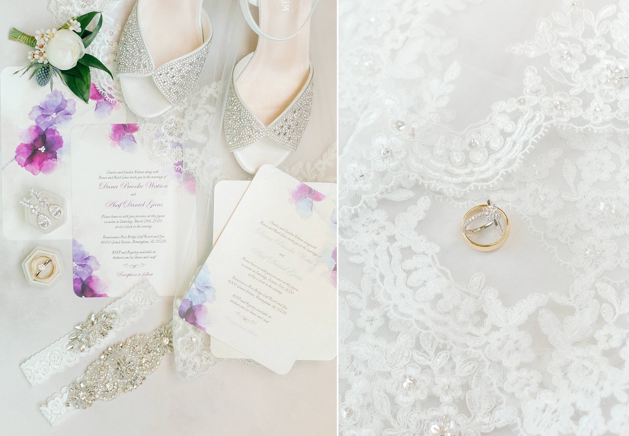 bride's details for Alabama wedding