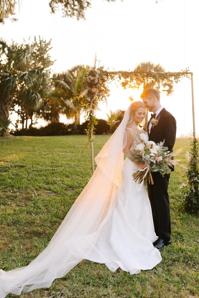 sunset wedding portraits in Sarasota FL
