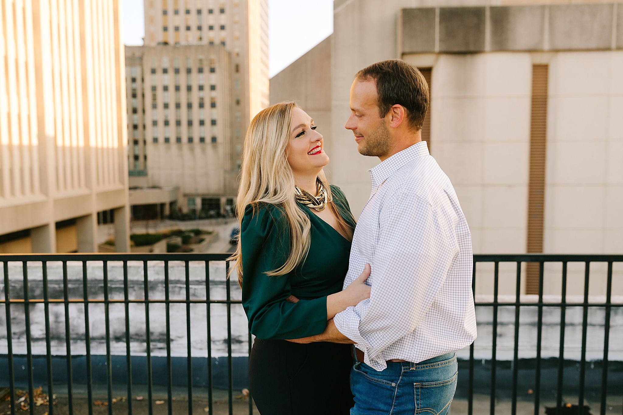 Downtown Winston-Salem anniversary session on rooftop