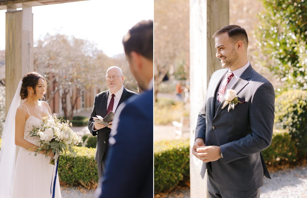 intimate wedding ceremony in garden of Atlanta