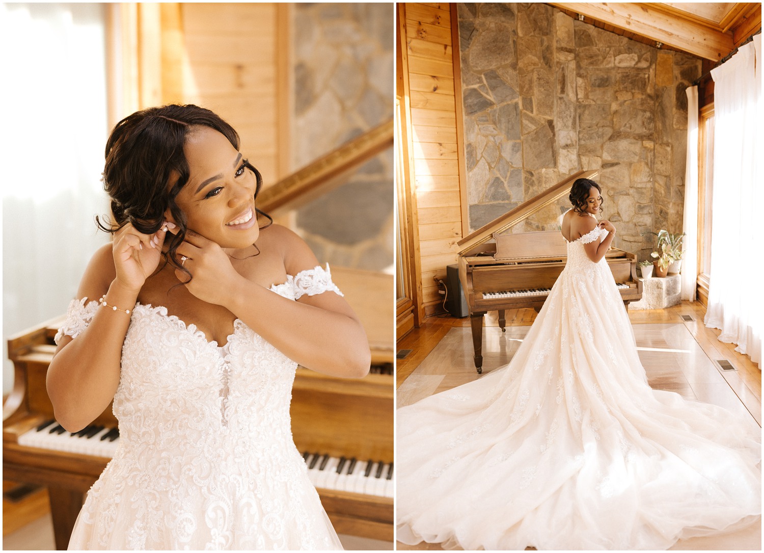 Bride puts finishing touches on her wedding look take by Winston Salem photographer Chelsea Renay