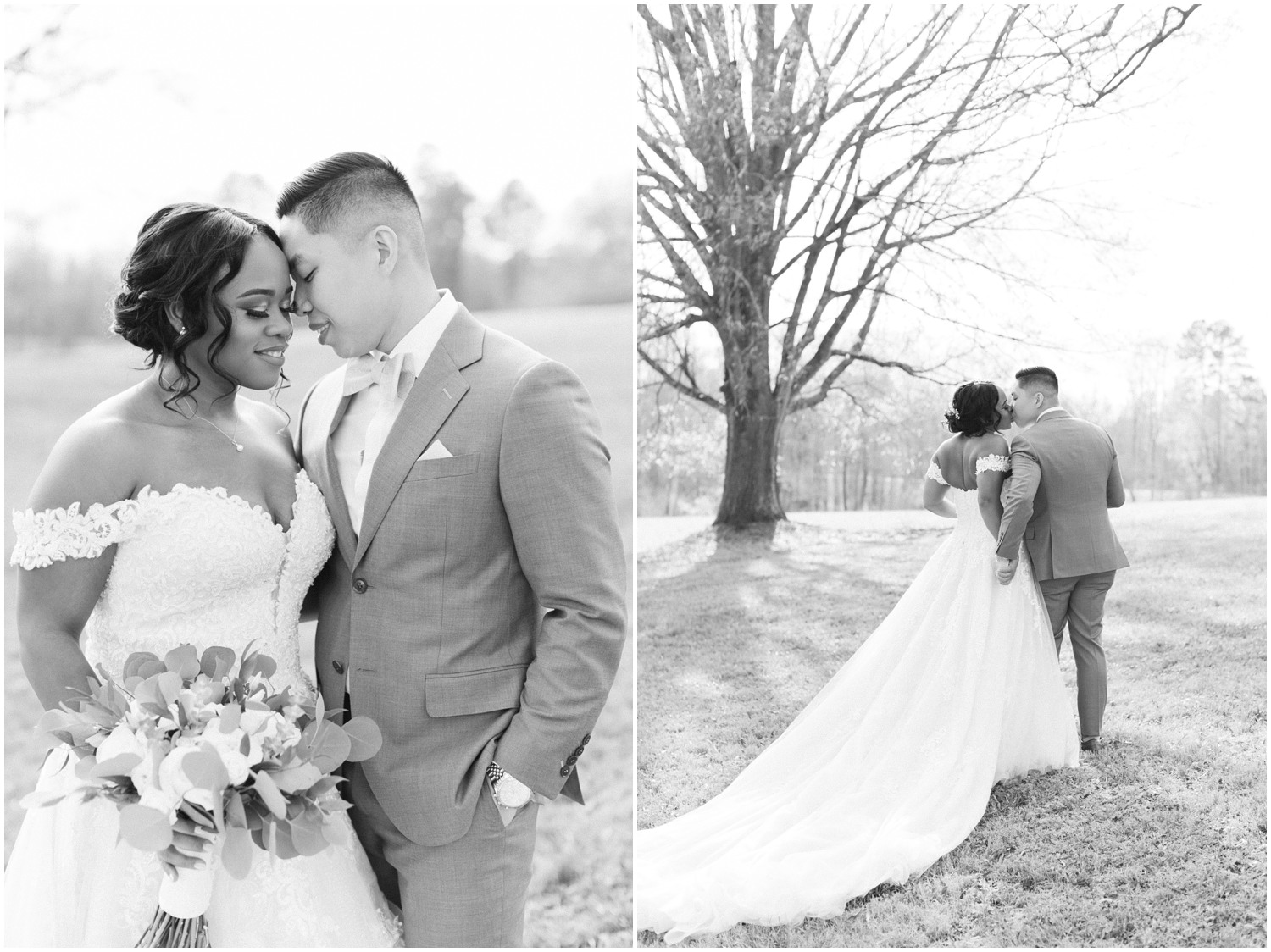 Classic portraits of a couple on their wedding day taken by Winston Salem Wedding Photographer Chelsea Renay