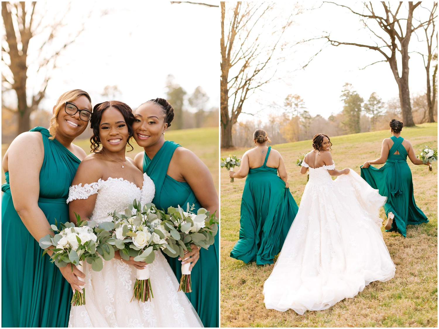 Happy photographs of bridesmaids in Raleigh, NC by Winston Salem Wedding Photographer Chelsea Renay.
