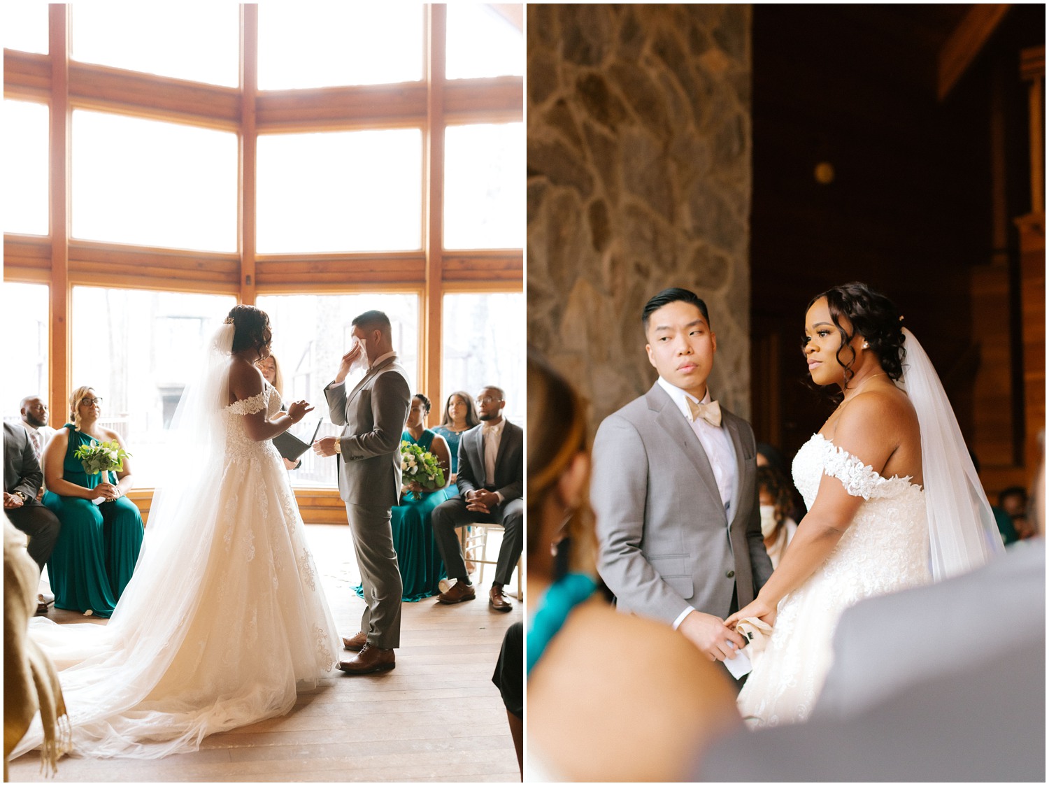 Groom wipes his own tears at Raleigh Wedding with NC Wedding Photographer Chelsea Renay