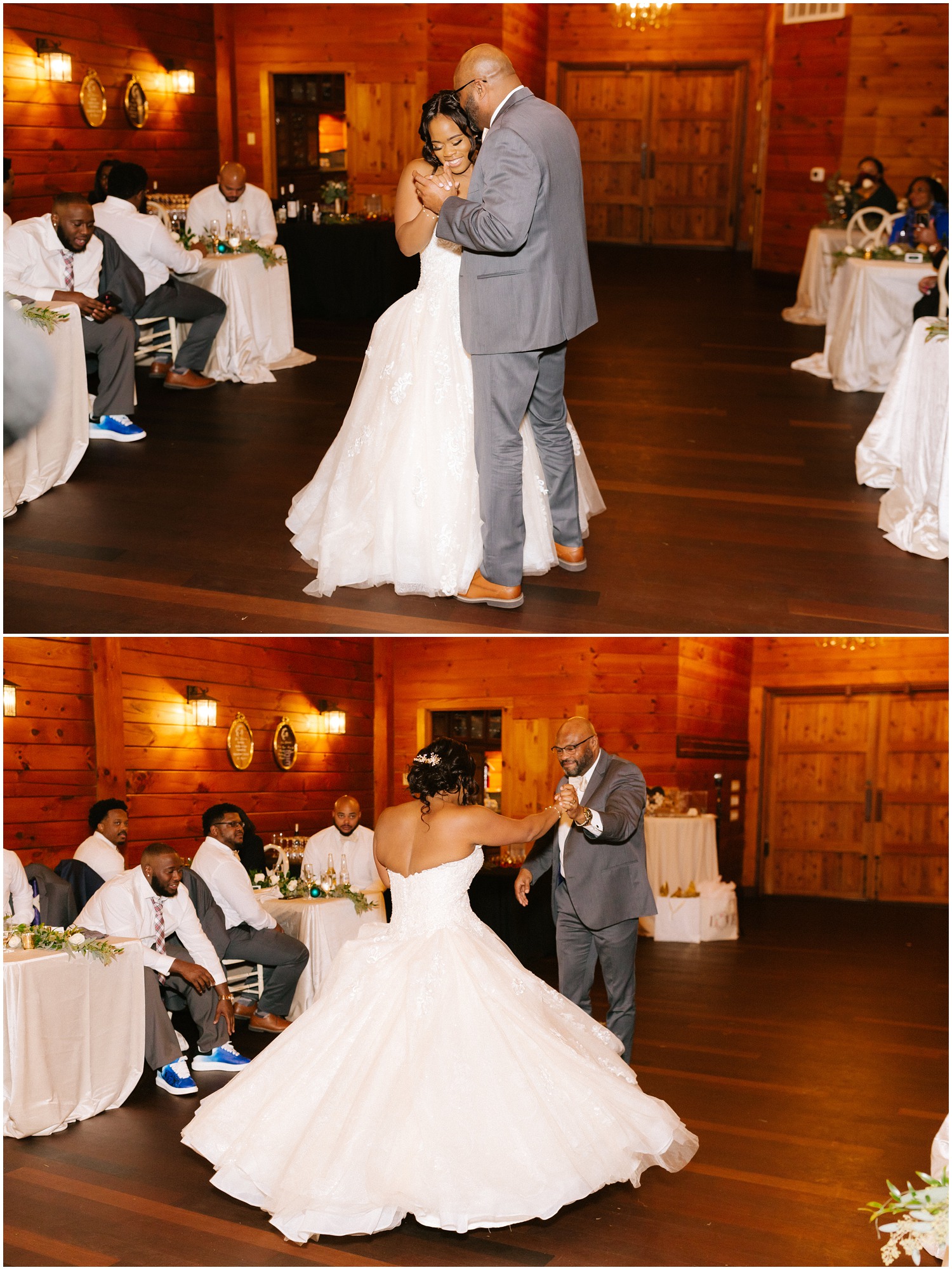 Bride dances with her father on her wedding day in Raleigh, NC.