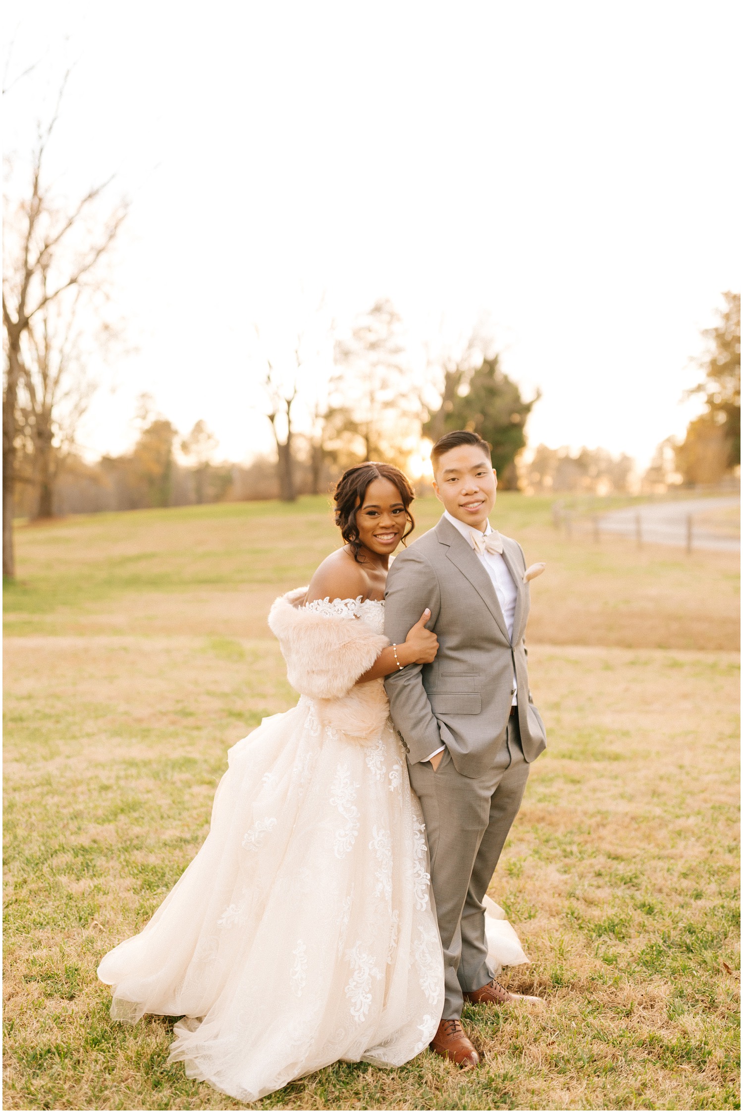 Classic portrait of a couple on their wedding day in Raleigh, NC.