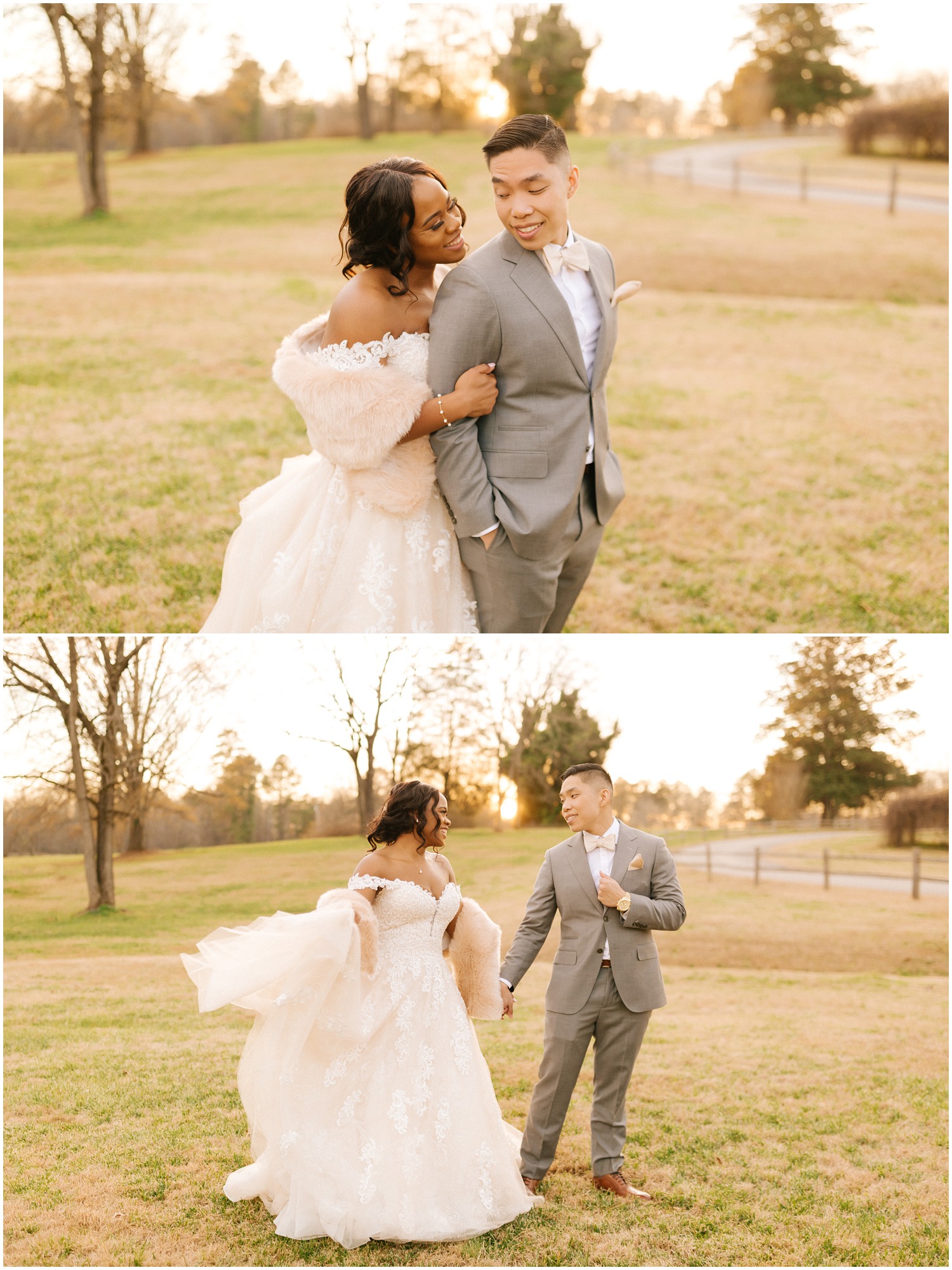 Candid moment of a couple on their wedding day in Raleigh, NC.