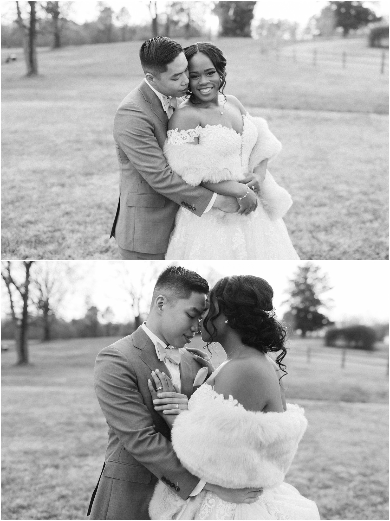 Romantic photos of couple at The Barn at Valhalla in Raleigh, NC.