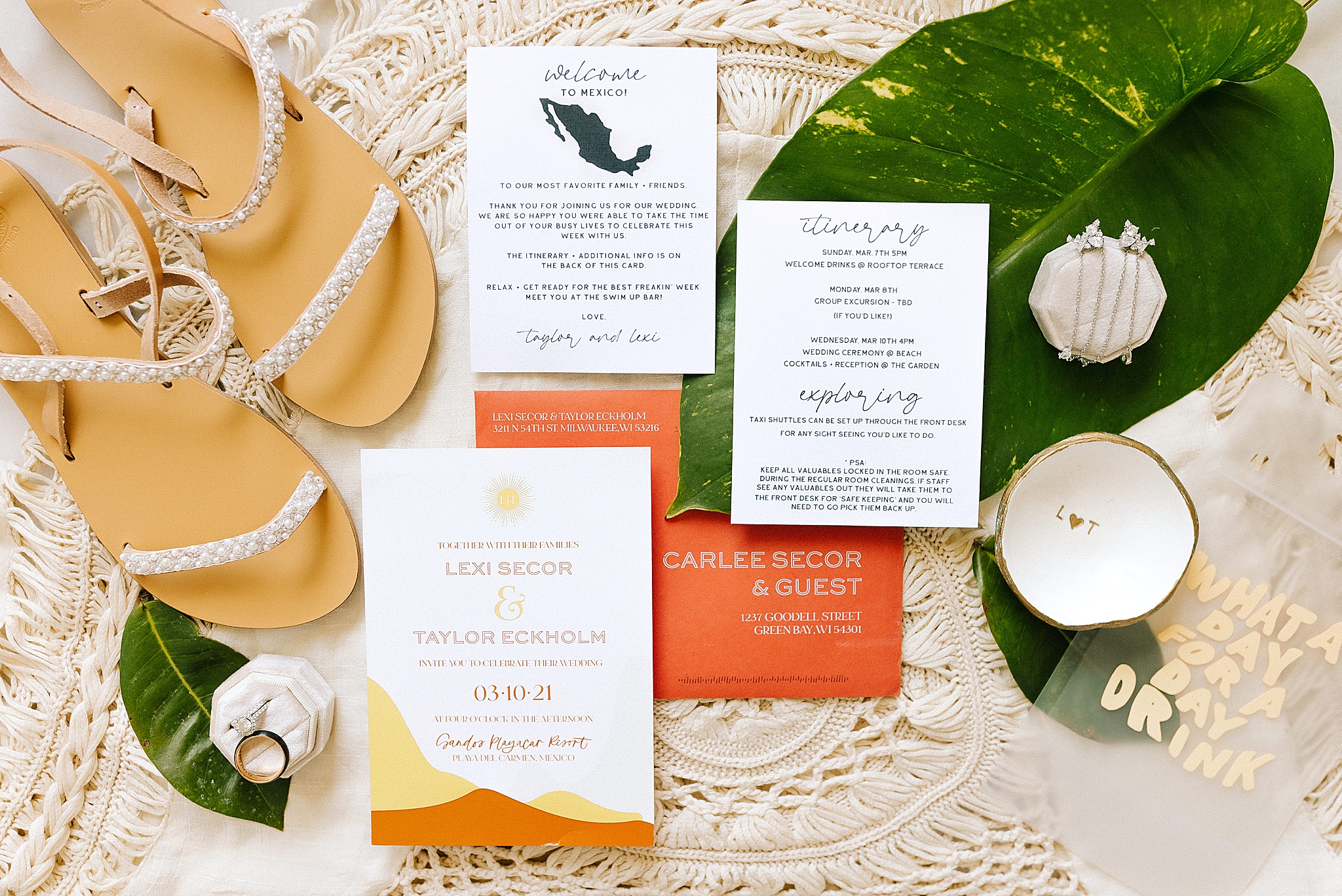 tropical wedding invitations for destination wedding