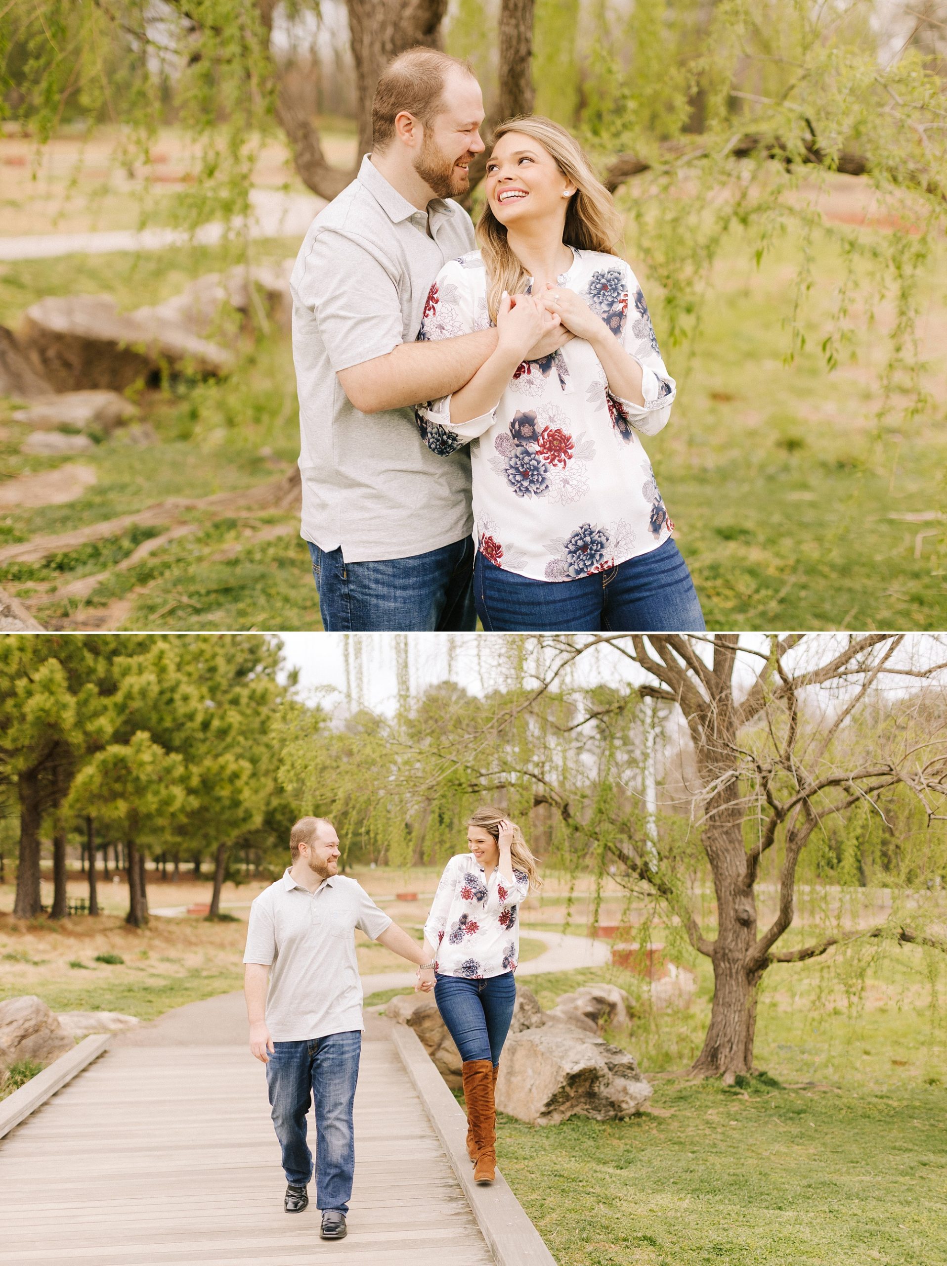Raleigh NC engagement portraits in local park
