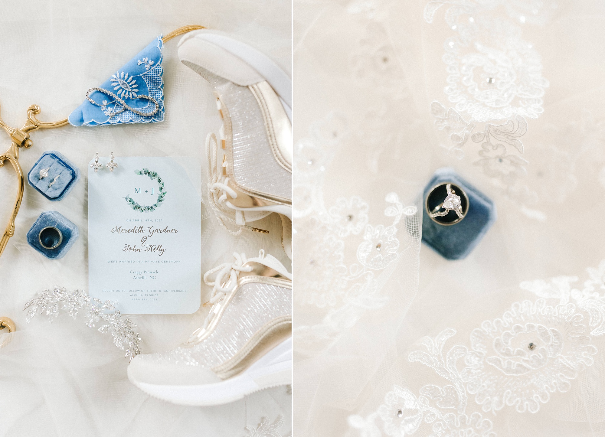bride's details for spring Asheville Elopement at Craggy Pinnacle