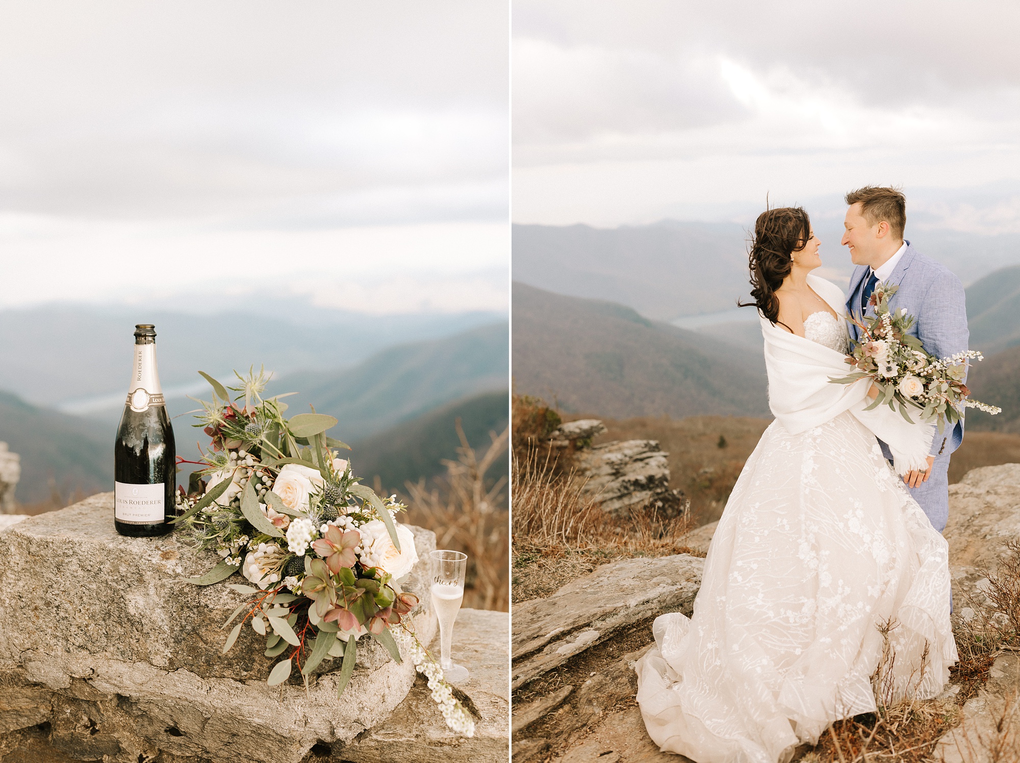 mountainside elopement portraits in Asheville NC
