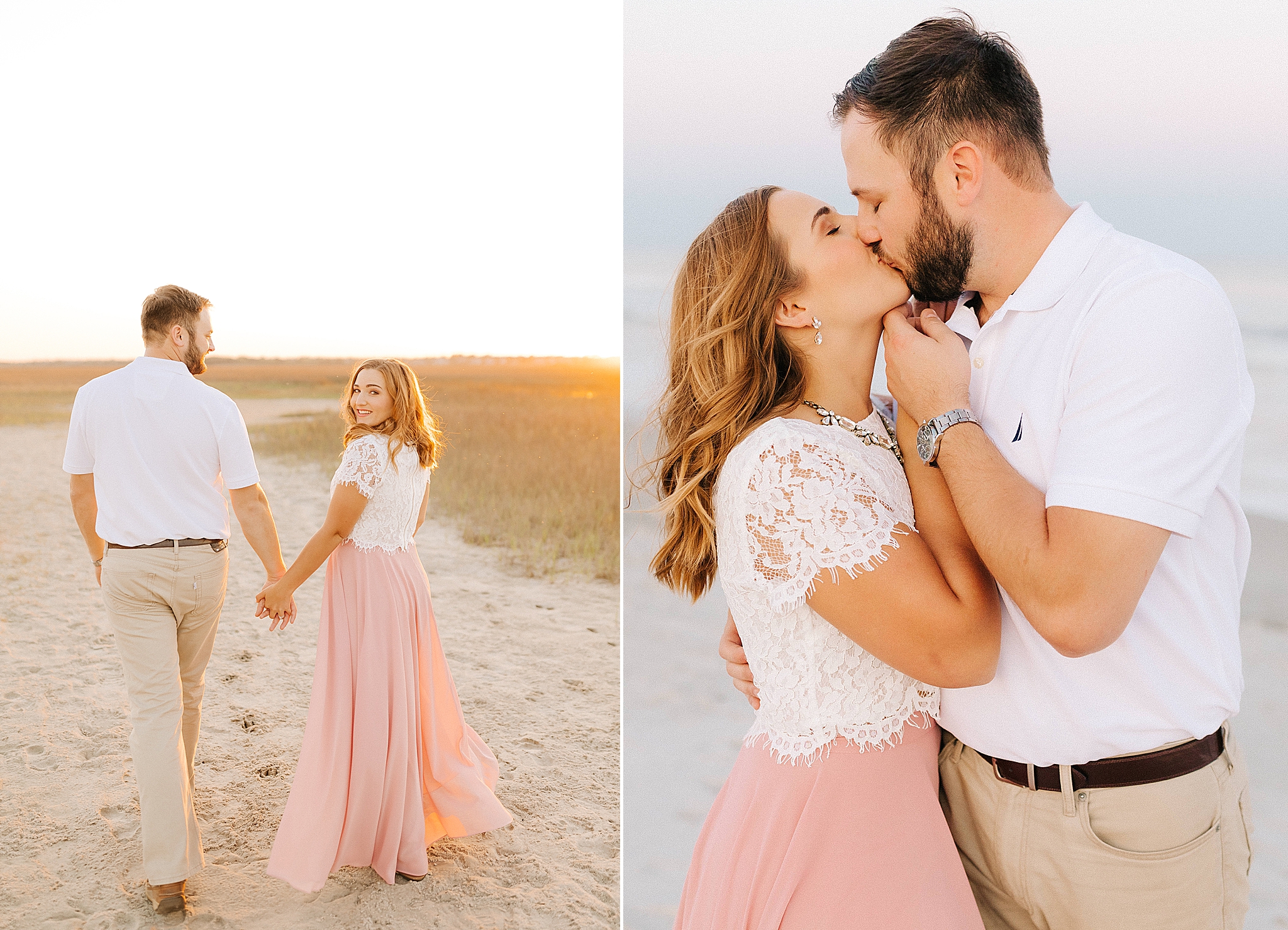 Wrightsville Beach engagement portraits on the sand