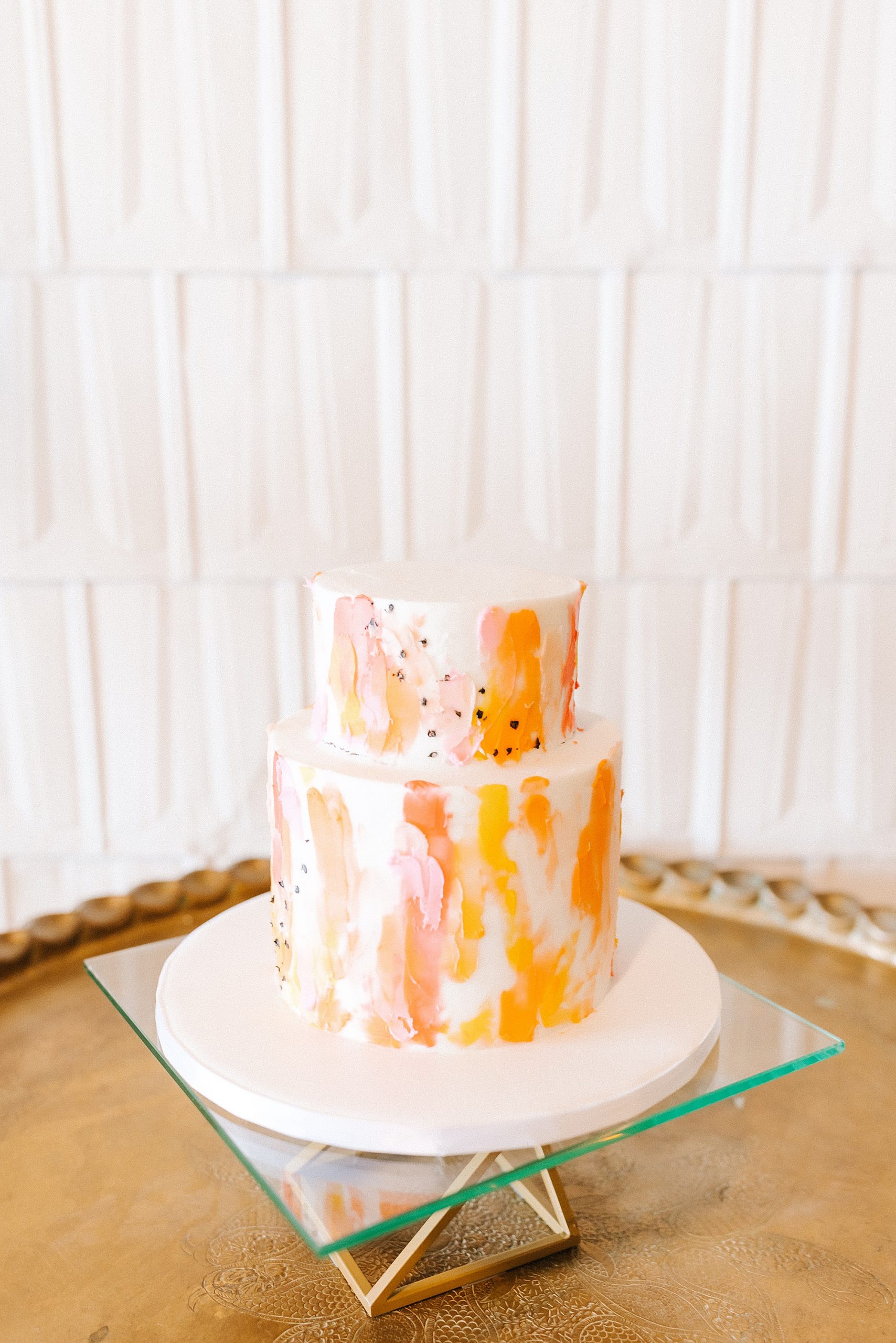 wedding cake with orange details