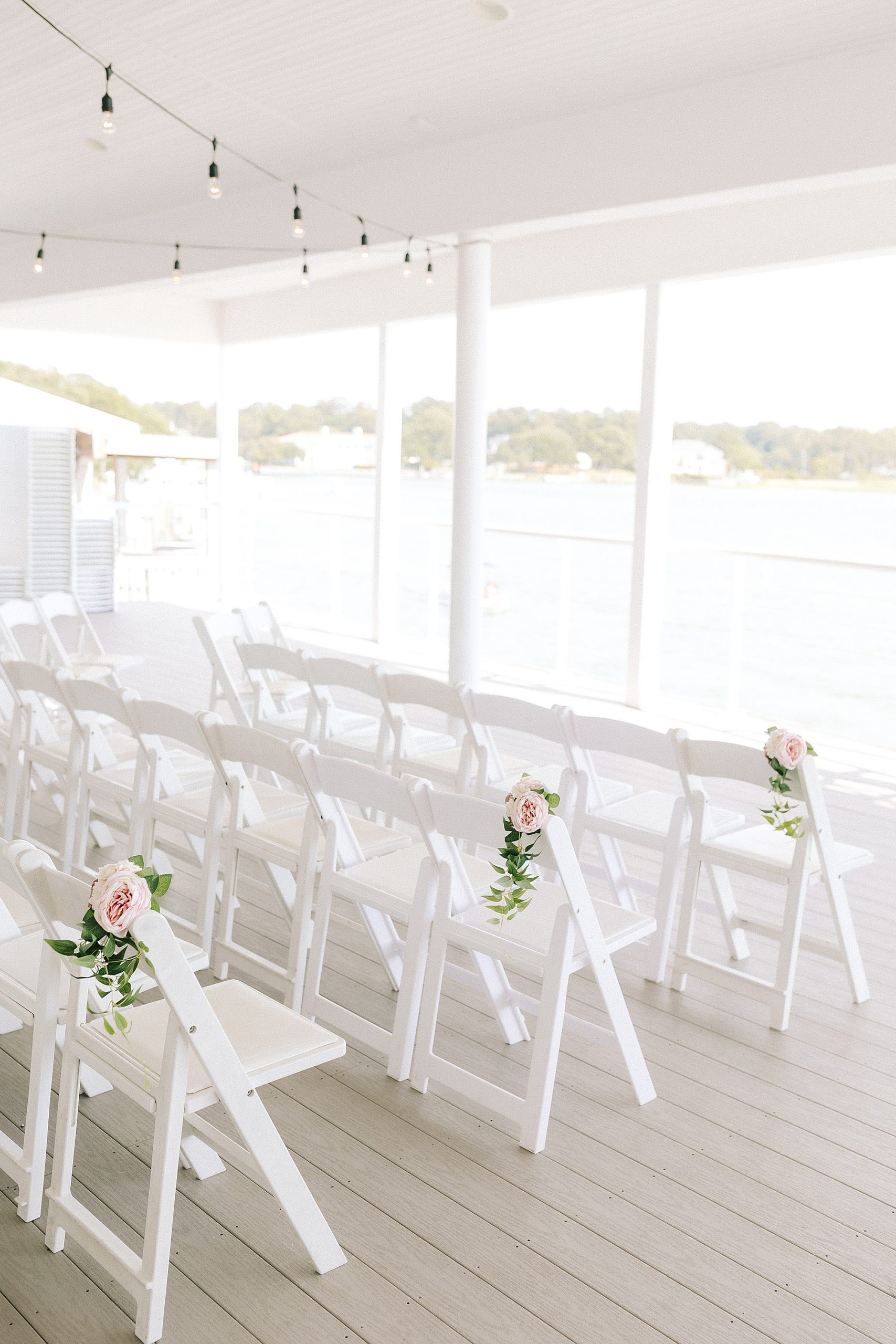 chairs for waterfront wedding ceremony in Virginia Beach