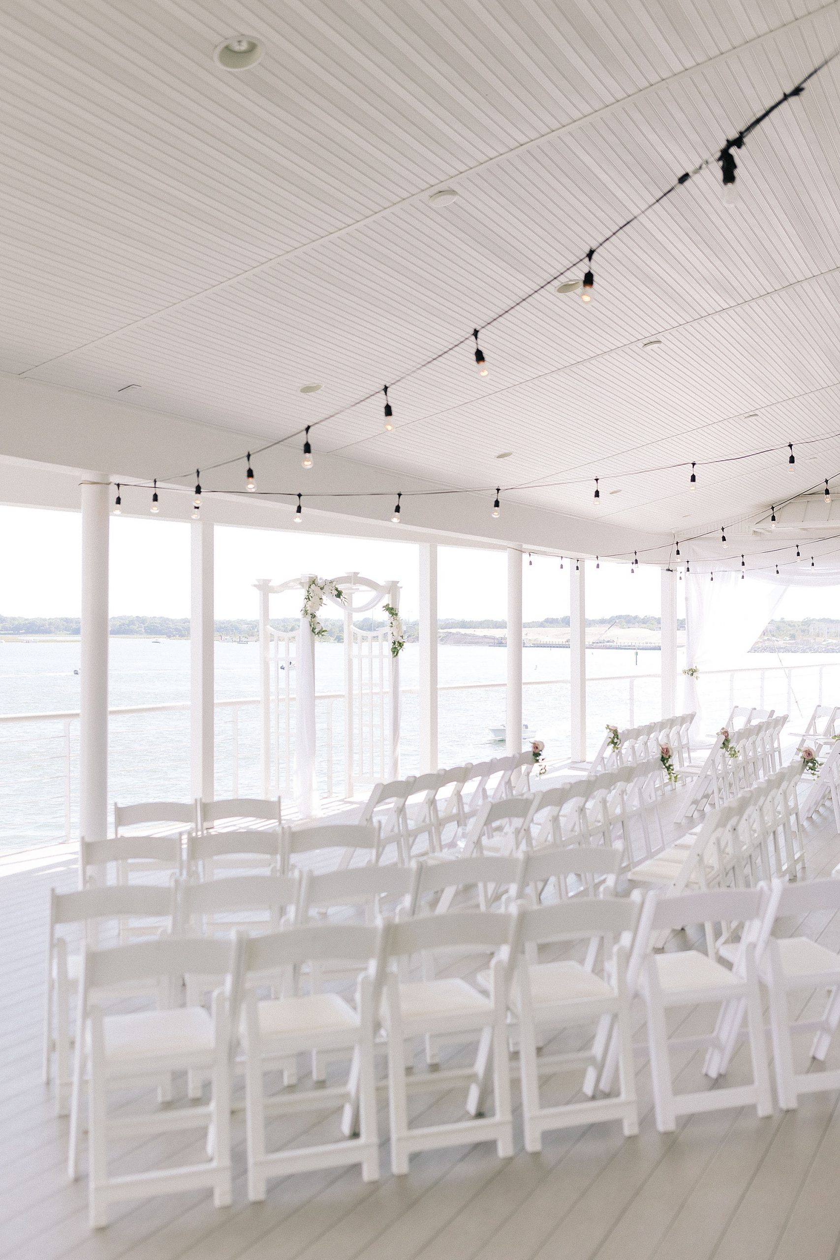 waterfront wedding ceremony in Virginia Beach setup