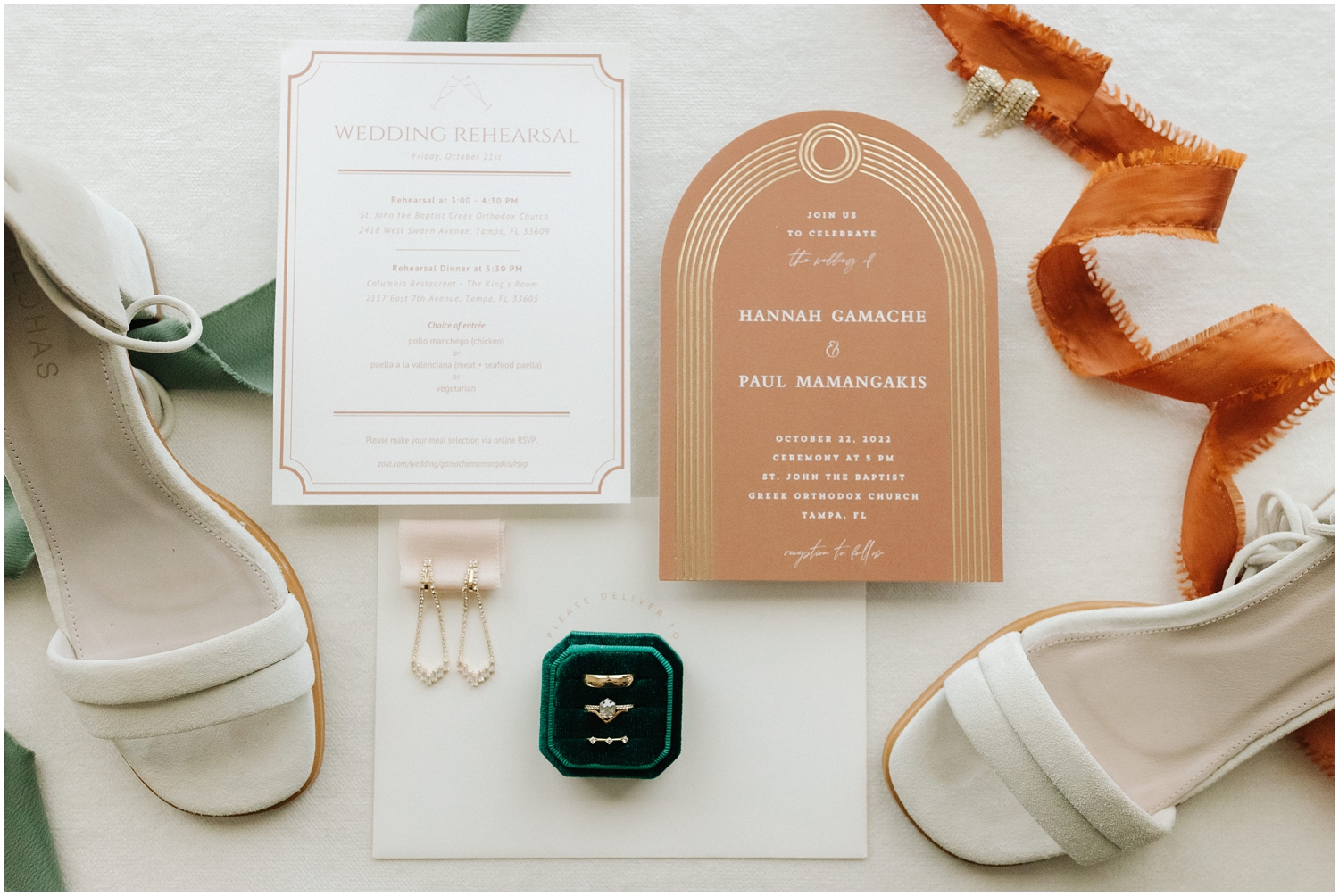 Invitation Suite Flatlay by Winston Salem Wedding Photographer Chelsea Renay