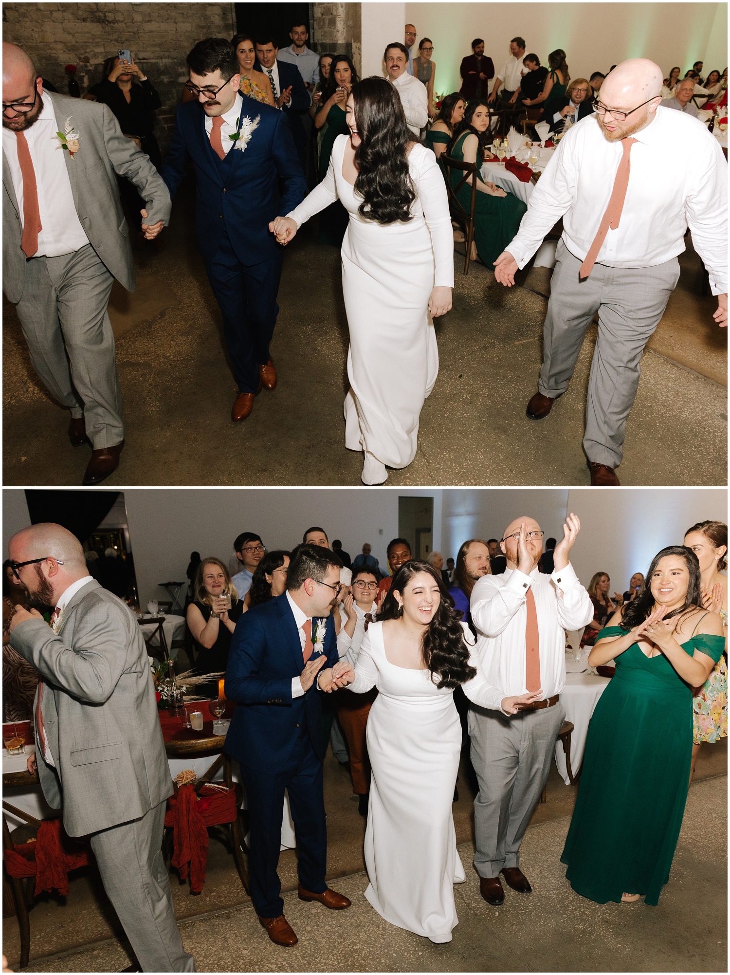 couple dances at their wedding reception in Tampa, FL at The Rialto Theatre